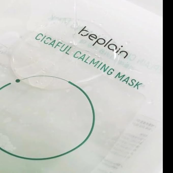 beplain ACNE CARING VEGAN FACIAL SHEET MASK | CENTELLA ASIATICA INFUSED TO BOOST RELAXING EFFECT | 10 SHEETS | KOREAN SKIN CARE BEAUTY | FOR SENSITIVE AND DRY SKIN | CICAFUL CALMING MASK | BE PLAIN - Image 3